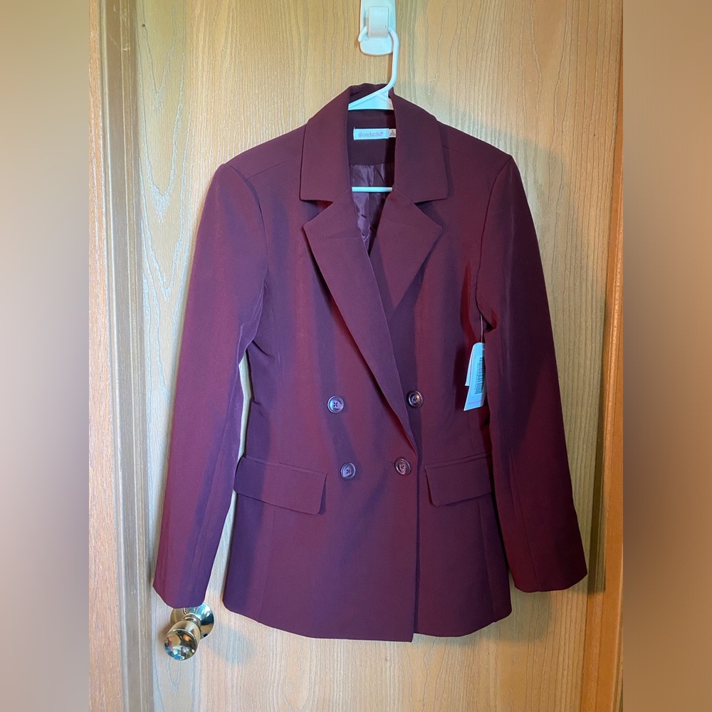 Oversized shoulder pad blazer - plum